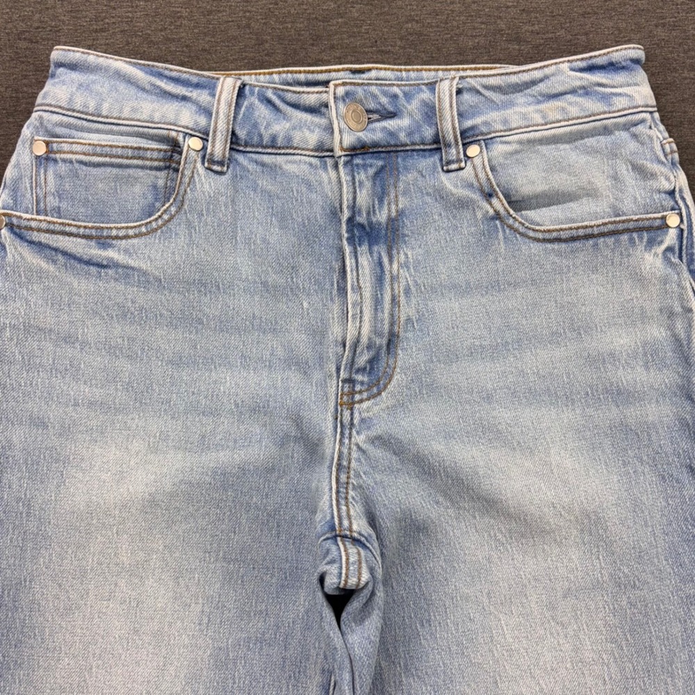 Quince Jeans Womens 30 High Rise Cropped Wide Leg Comfort Stretch Blue Denim - Picture 2 of 13